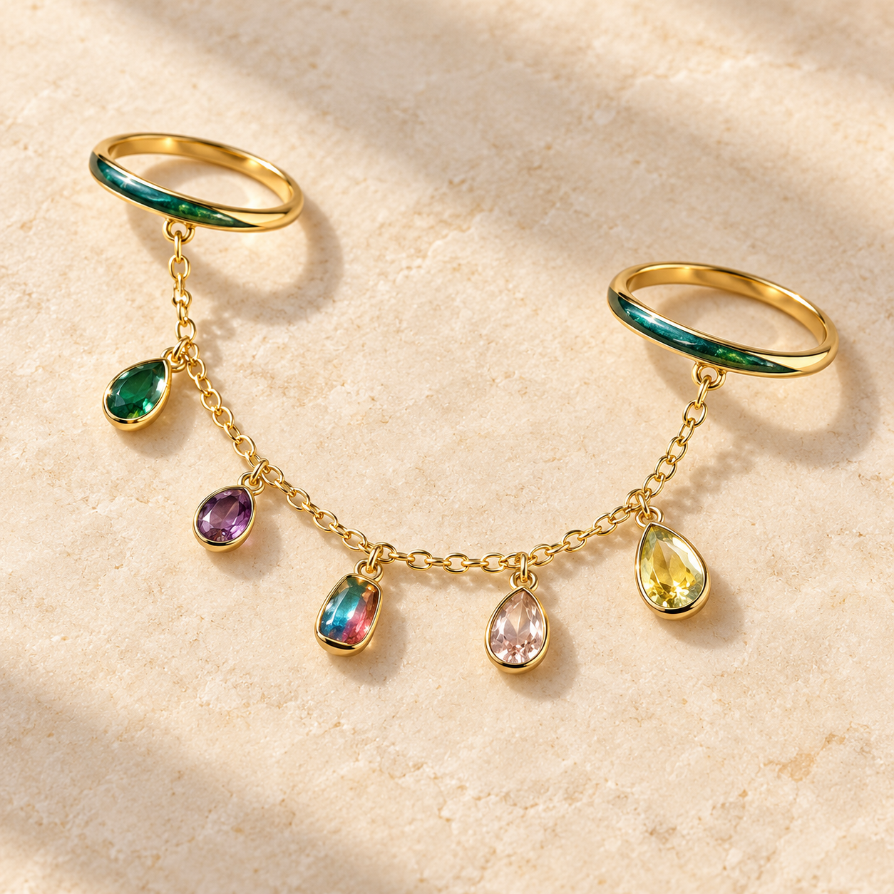 Iris Double Ring Chain