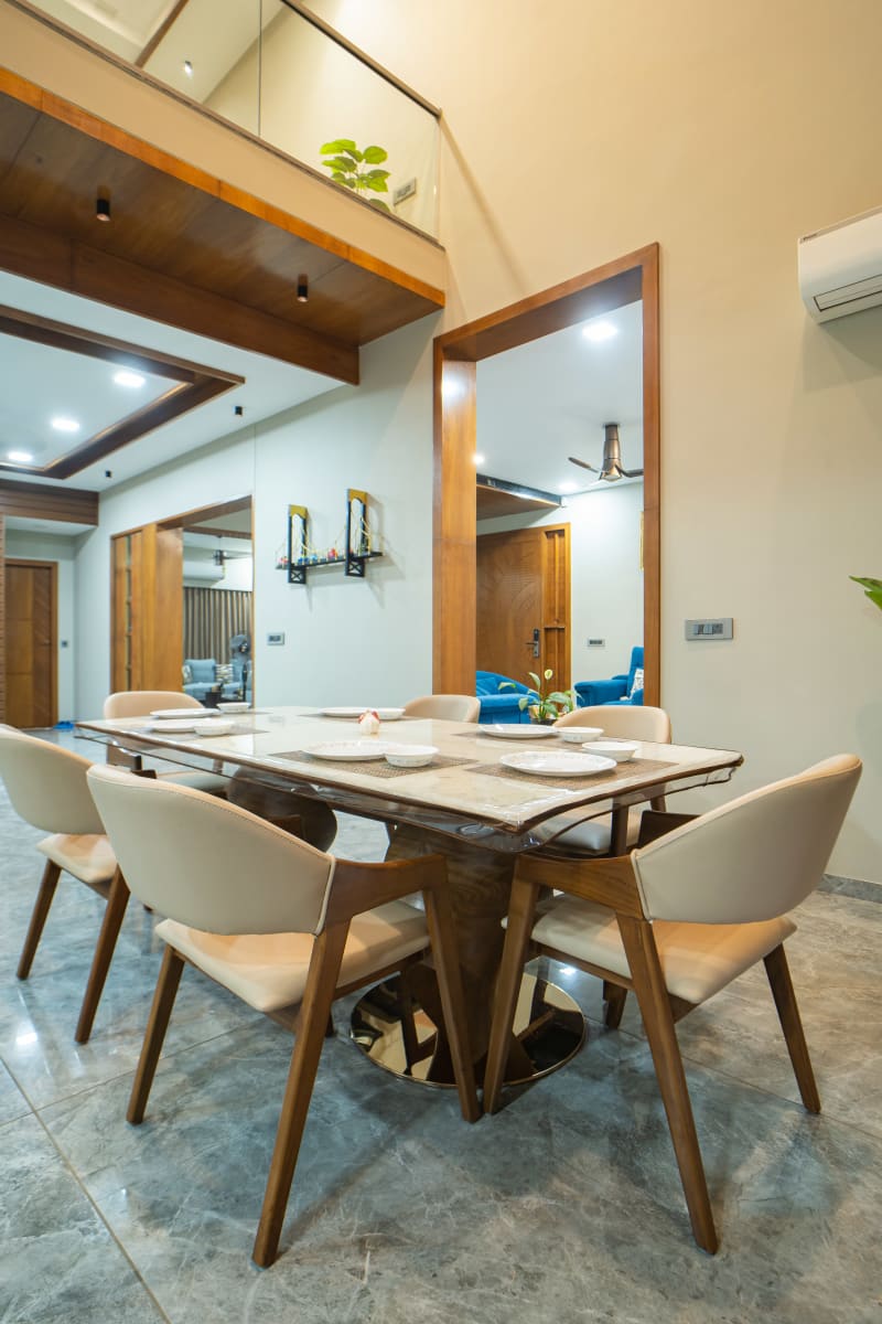 Modern dining table with elegant chairs
