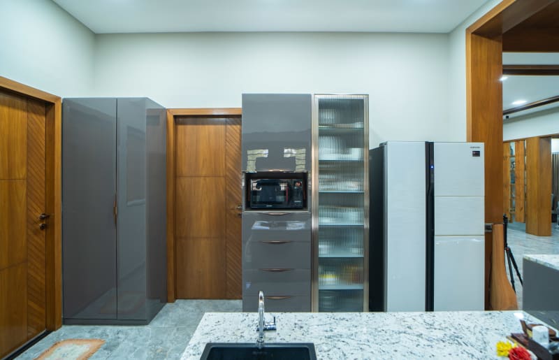 Sleek contemporary kitchen island