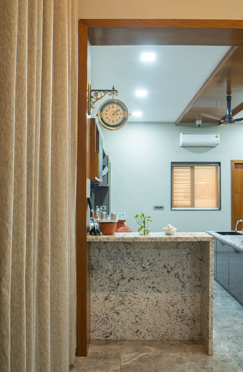 Kitchen partition counter with granite top