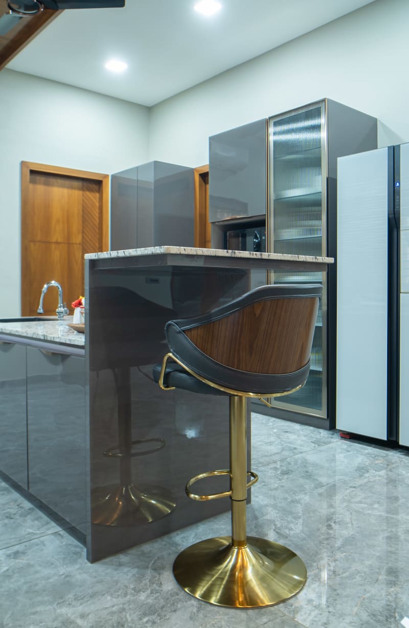 Elegant breakfast bar stool in kitchen