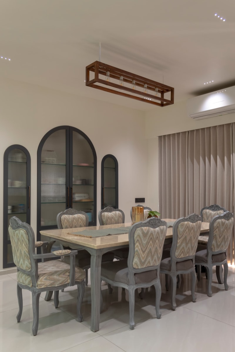 Elegant dining area with table and chairs