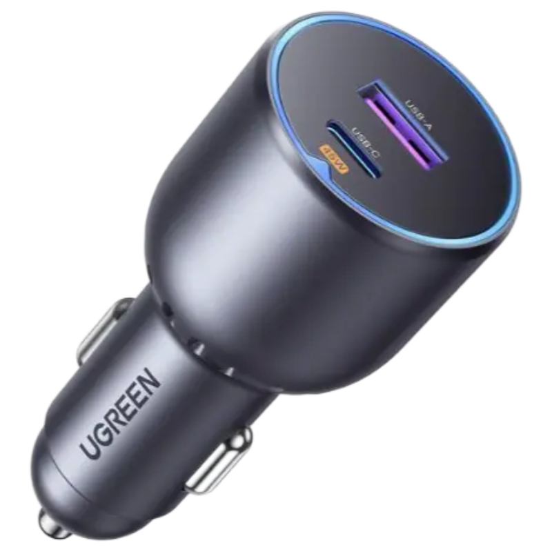 UGREEN 2-Port Fast Car Charger, 63W USB-C and USB-A, 45W PD Super Fast Charging 2.0