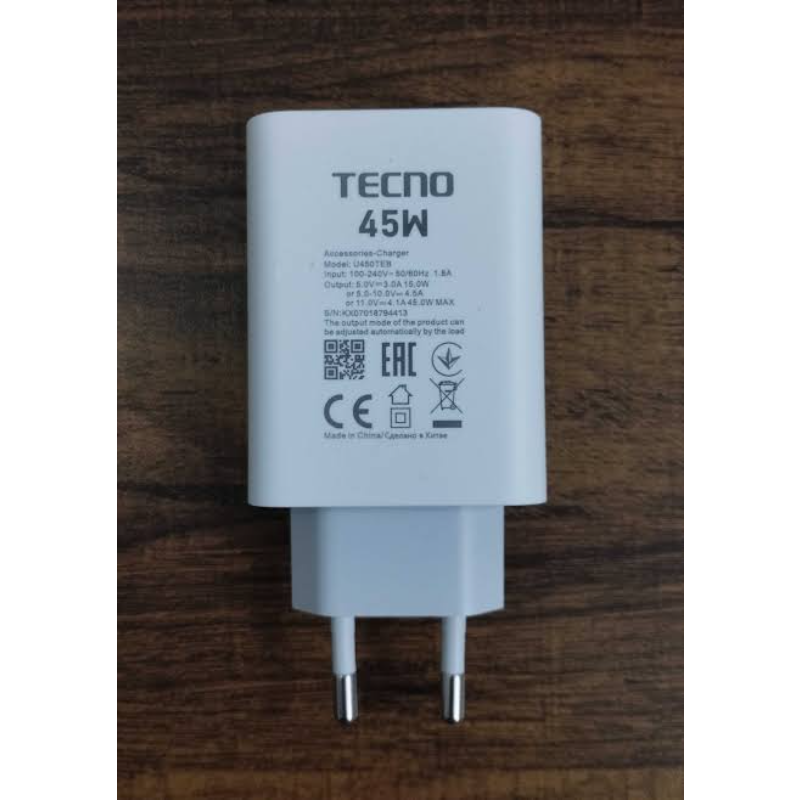 TECNO Original 45 Watt Charger Power Adapter