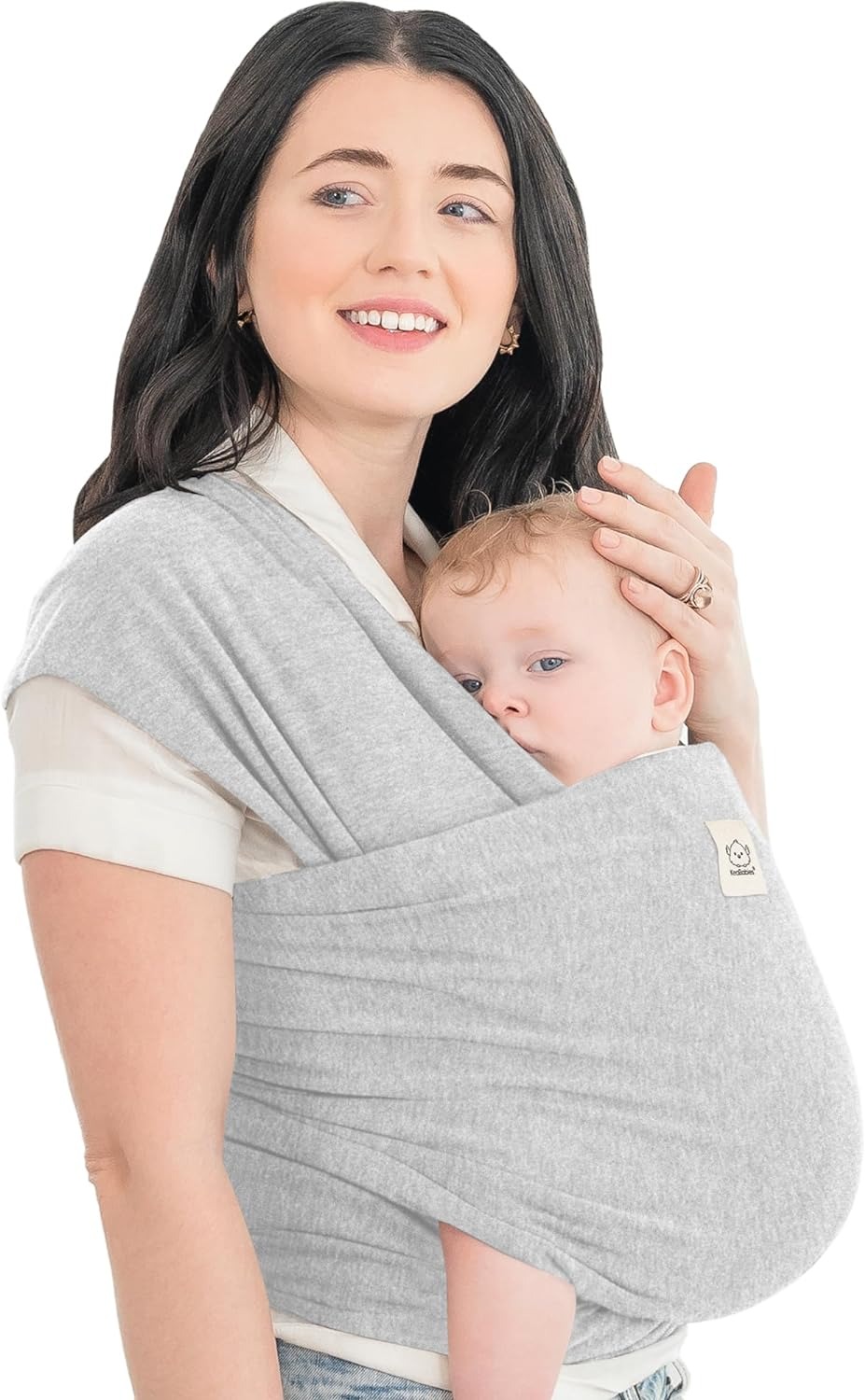KeaBabies Baby Wrap Carrier - All in 1 Original Baby Carrier Newborn to Toddler Sling, Easy to Wear, Hands Free Bonding, Lightweight, Breathable Infant Wraps (Stone Gray)