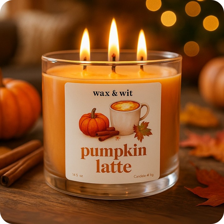 Wax & Wit Pumpkin Spice Fall Candles for Home Scented – Vanilla, Pumpkin, Cinnamon, Clove – Perfect Home Décor Gifts for Autumn, Holiday, Christmas, Winter - 9oz, Soy Wax, 50 Hour Burn