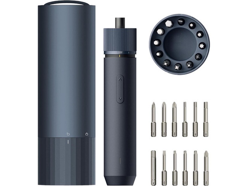HOTO Electric Screwdriver Rechargeable, 3.6V Cordless Screwdriver Set USB-C, 1/4'' Hex Bits, 3 Torque Settings, 1500mAh Battery, LED Light & 12 S2 Metal Bits for Furniture/Electrical Repairs