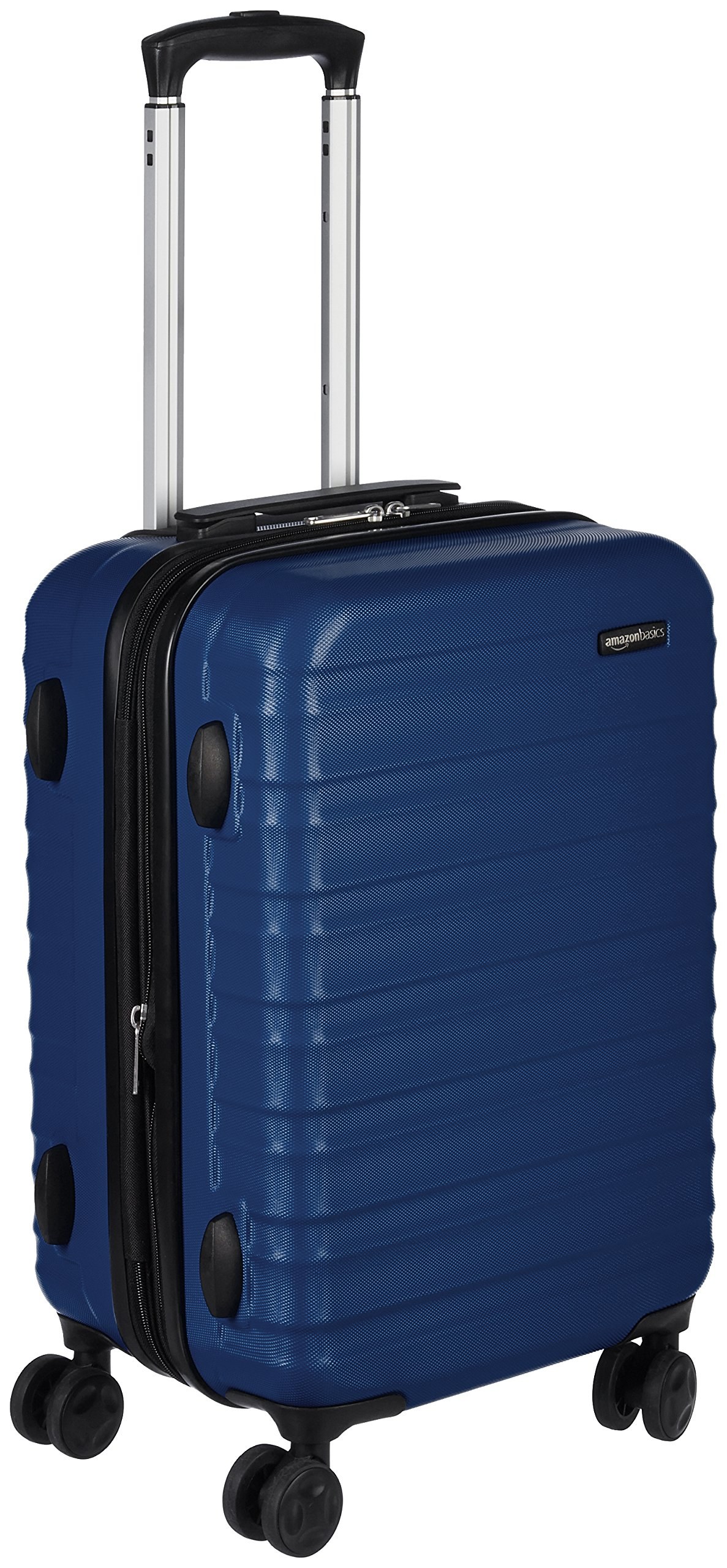 Amazon Basics 21" Hardside Carry-On Luggage with TSA Lock, Expandable, Organized Interior with Divider and Pockets, Spinner Wheels, Navy Blue