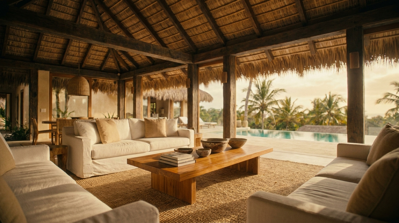 Open-air tropical living pavilion