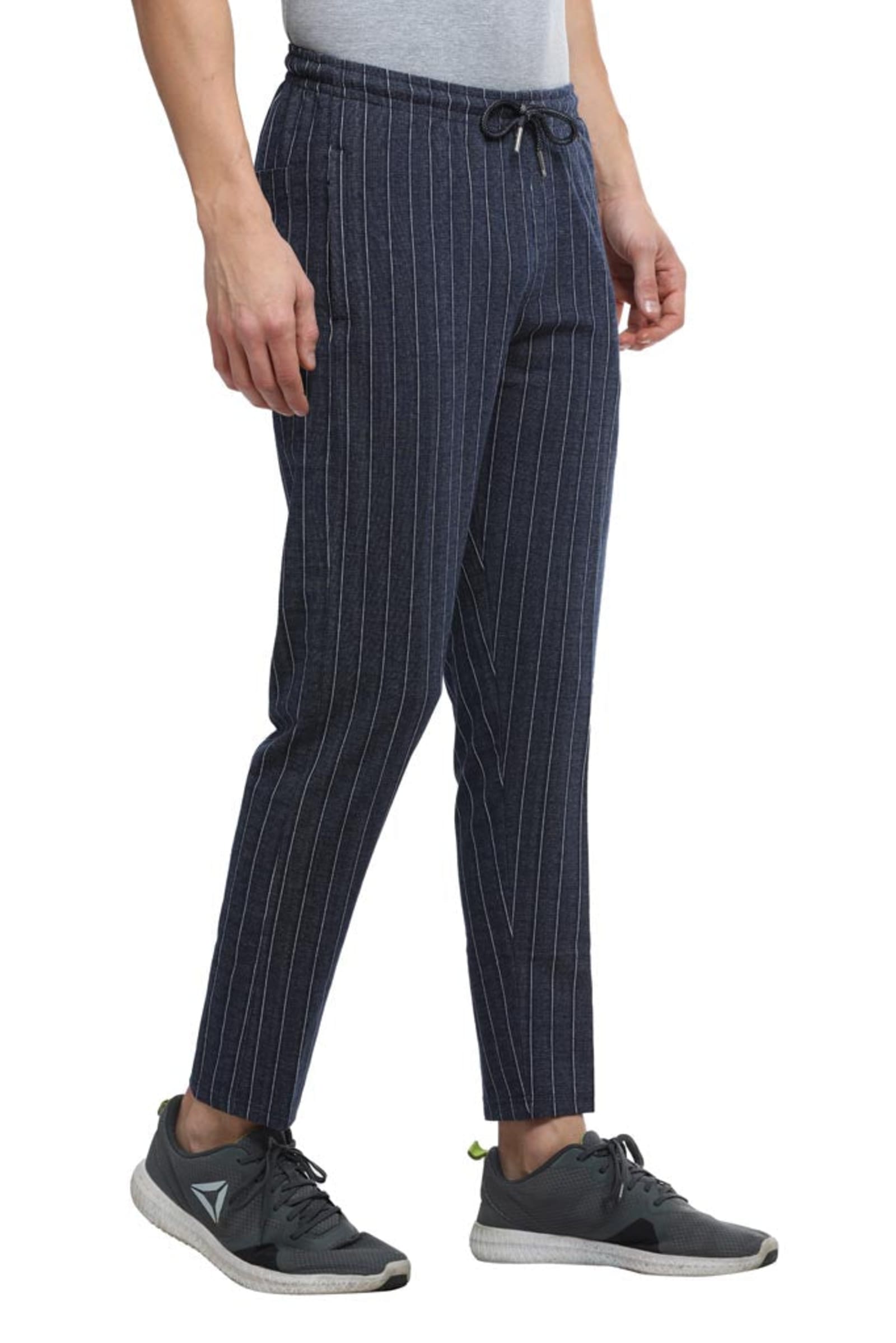 Striped Looper Cotton Lower – Navy