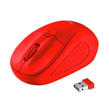 Trust Primo Ratón Inalámbrico 1600DPI Rojo
