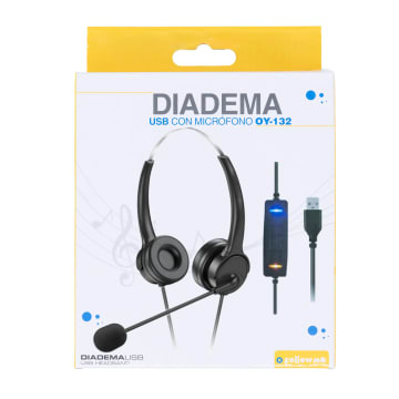 Diadema biaural USB con micrófono OY-132