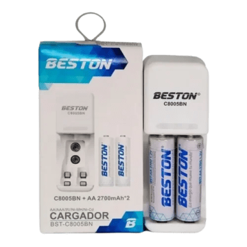Cargador Beston para baterías AA/AAA de 4 puertos