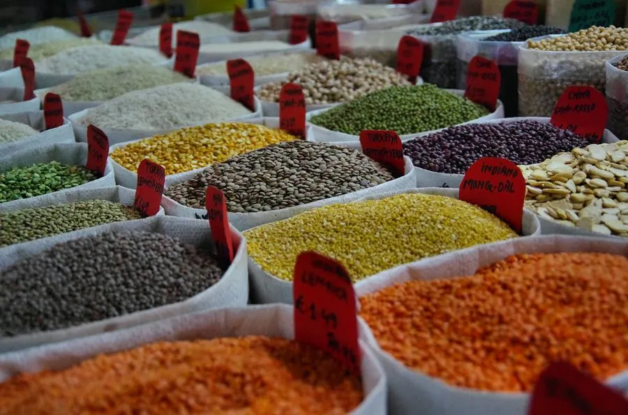 Yellow split pulses in open market sacks
