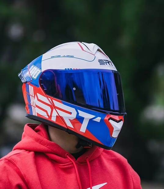 CASCO HF130 MOTO GP 100 MATTE WHITE/BLUE/RED vista 1