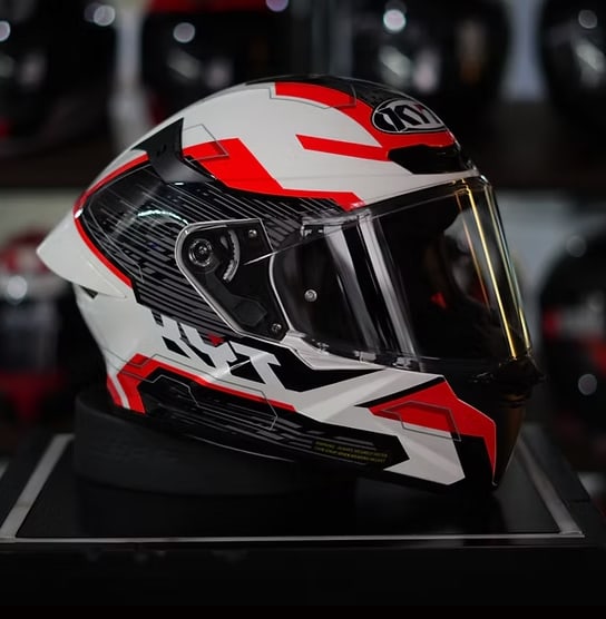 CASCO KYT INTEGRAL TT REVO SPEEDING WHITE / RED vista 1