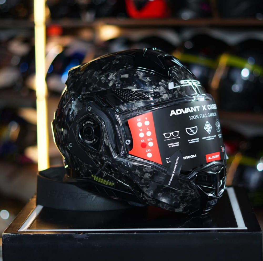 CASCO LS2 ABATIBLE FF901 ADVANT X FORGED GLOSS CARBON vista 1