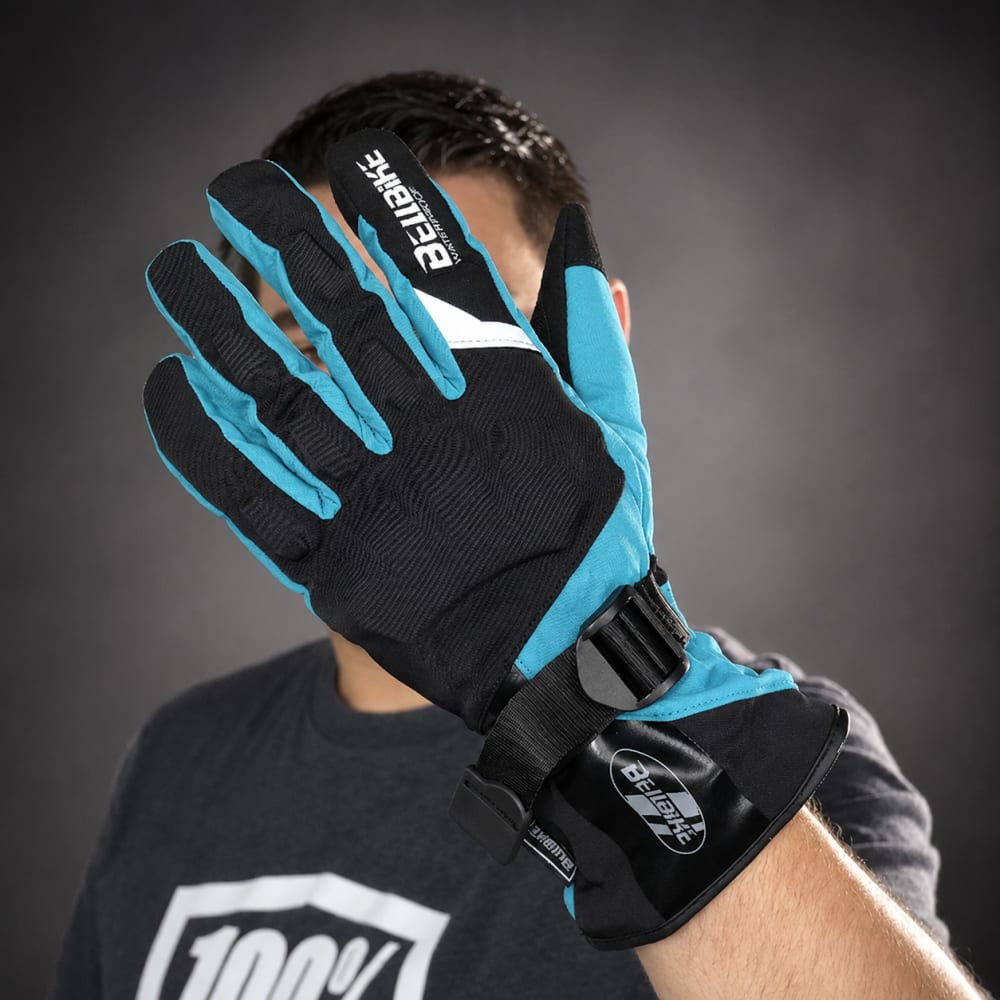 GUANTES BELLBIKE IMPERMEABLES COLOR NEGRO/AZUL vista 1