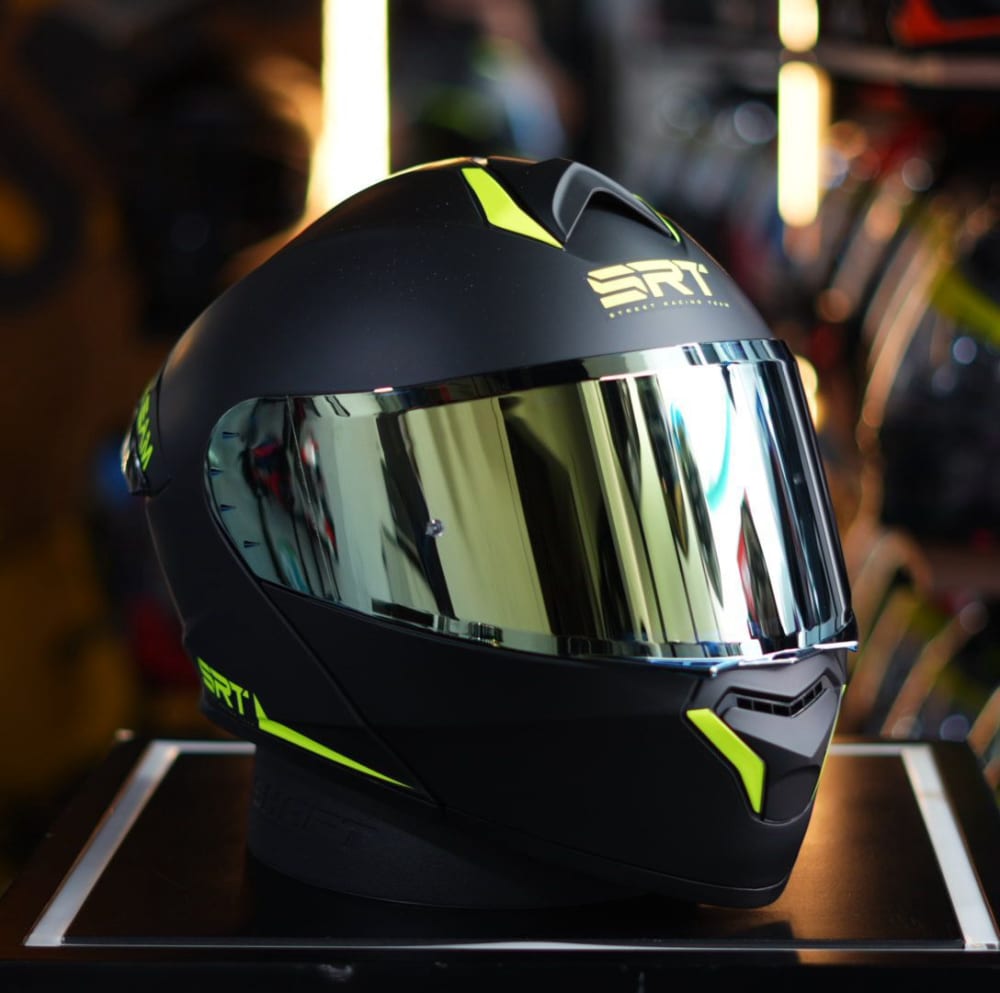 HF130 MOTO GP SS MATTE BLACK/ FLUO YELLOW  vista 1