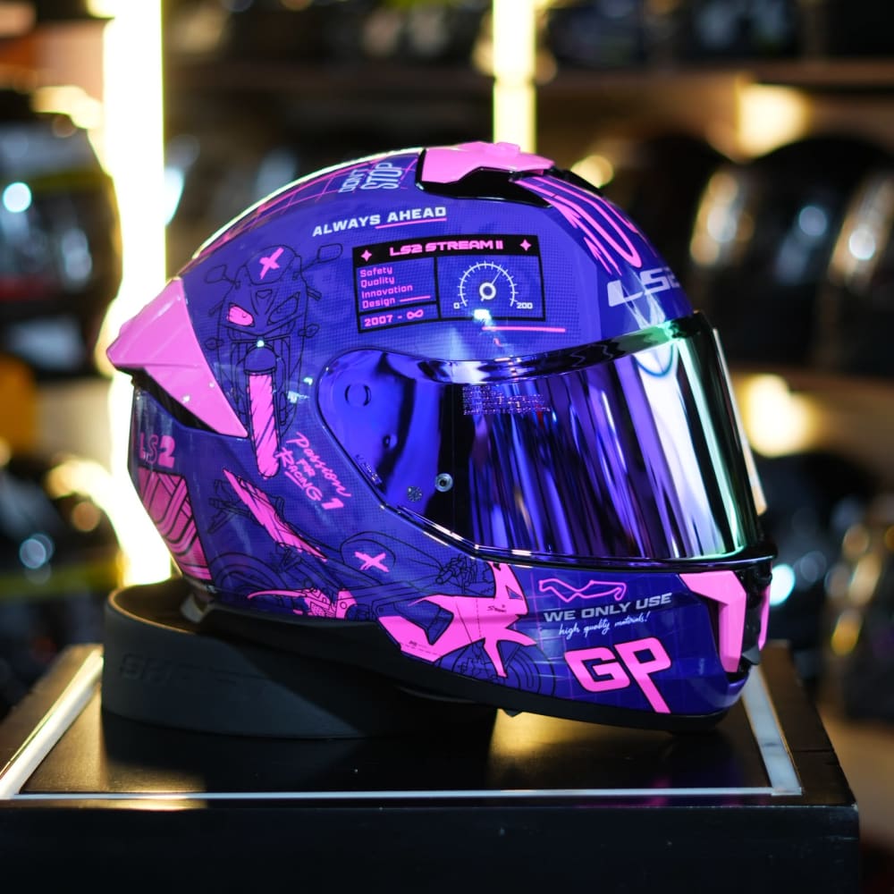 CASCO LS2 INTEGRAL FF808 STREAM II GP PURPLE FUCHSIA VISOR TR-TI-REVO PURPLE vista 1