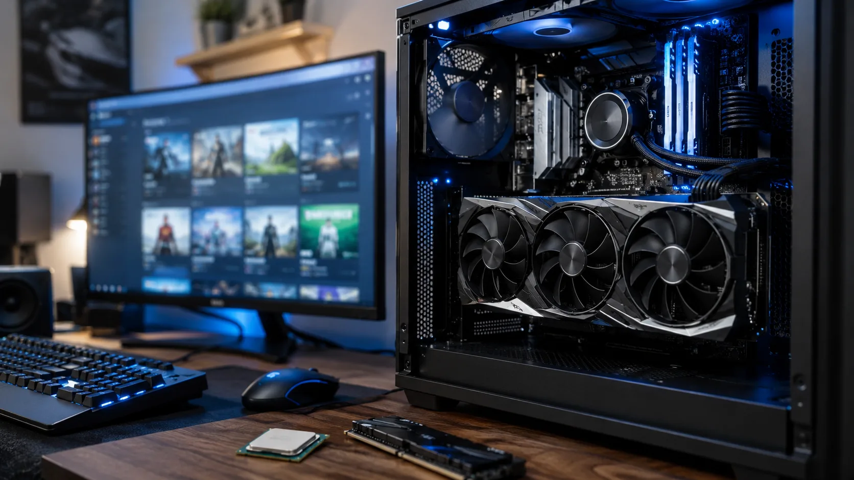 GPUs com 16 GB e CPUs de oito núcleos avançam entre jogadores da Steam