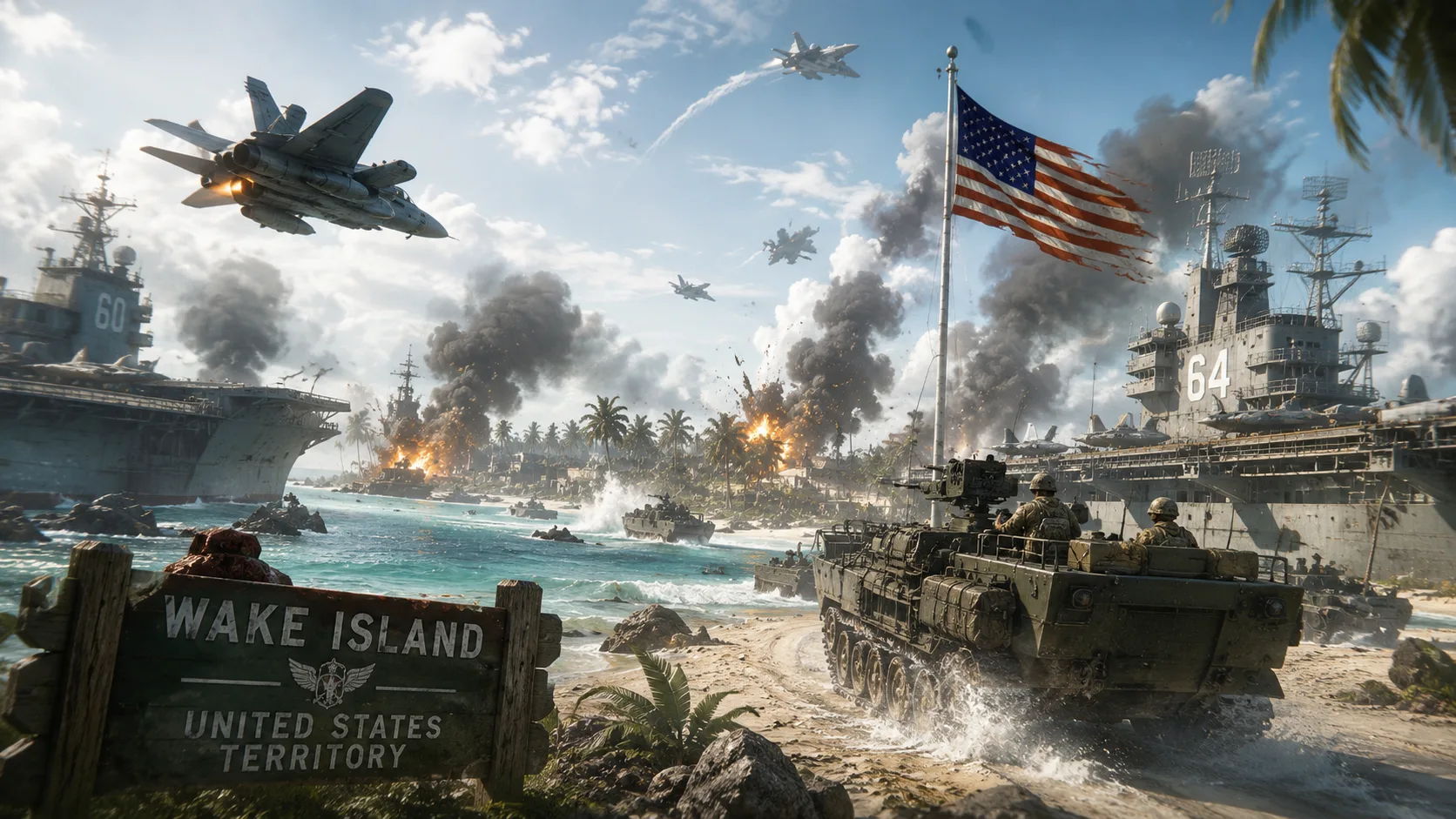 Wake Island retorna ao Battlefield 6 com guerra naval e porta-aviões