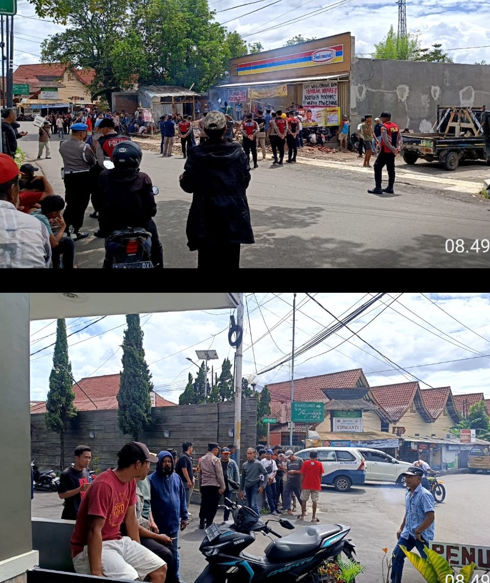 Warga Demo, Tolak Indomaret di Wisata Cipanas Satpol - PP diduga Tutup Mata Ada Unsur Pembiaran