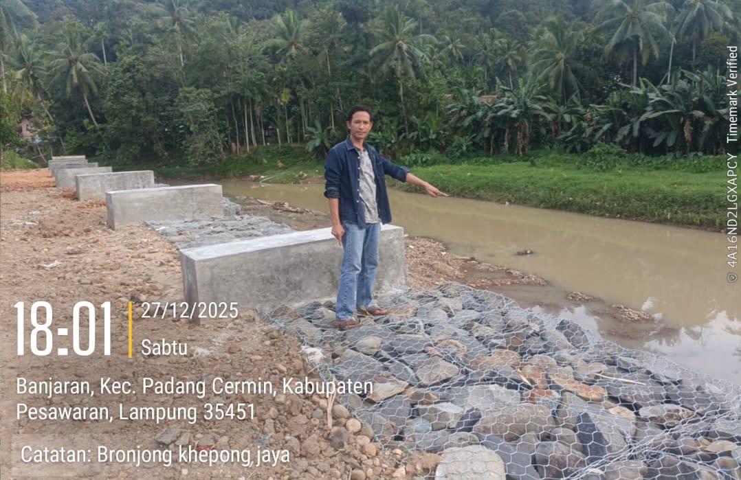 Warga Desa Khepong Jaya Ucapkan Terima Kasih kepada Dinas PSDA Provinsi Lampung Telah Membangun Tebing Sungai Yang Sebelumnya Ambrol