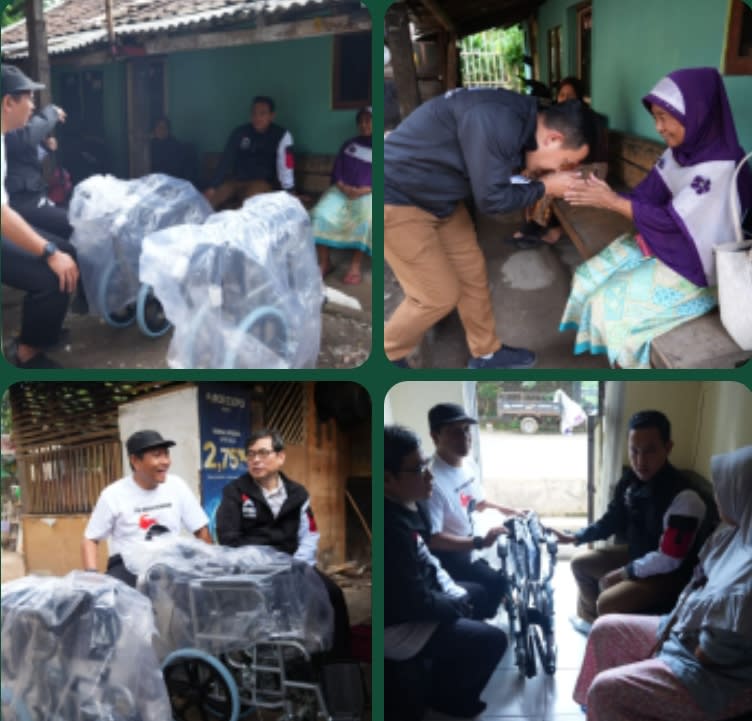 PSI Jawa Barat Serahkan Kursi Roda untuk Lansia Disabilitas di Rancasari Kopo Margahayu