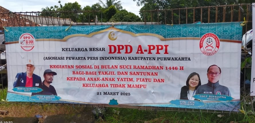 Bakti Sosial DPD A-PPI Purwakarta Bagikan Takjil Berikan Santunan ke Anak Yatim Piatu dan Kaum Duafa