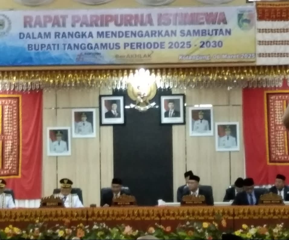 Rapat Paripurna Istimewa Sambutan Perdana Bupati Tanggamus Periode 2025-2030