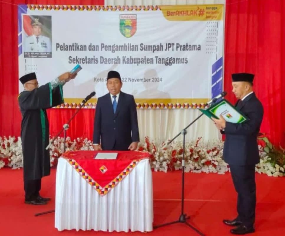 Sekretaris Daerah Tanggamus, Lampung Resmi Dilantik