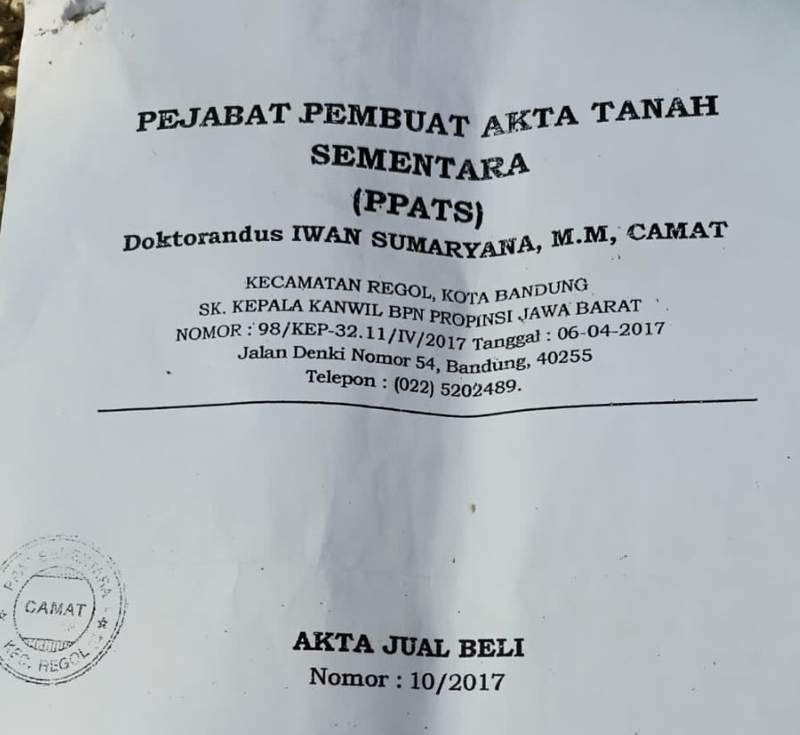 Polemik 4.800 M2 Tanah di Blok Dungusmaung Jalan Soekarno Hatta No. 339, Ada Indikasi Keterlibatan IS ASN Kecamatan Regol