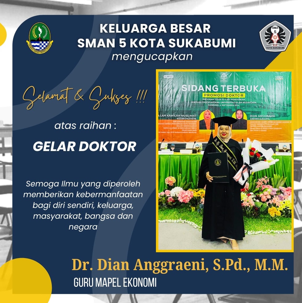 Empat Orang Guru SMA Negeri 5 Kota Sukabumi Berhasil Mencapai Gelar Doktor