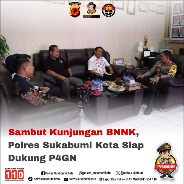 Sambut Kunjungan BNNK, Polres Sukabumi Kota Siap Dukung P4GN