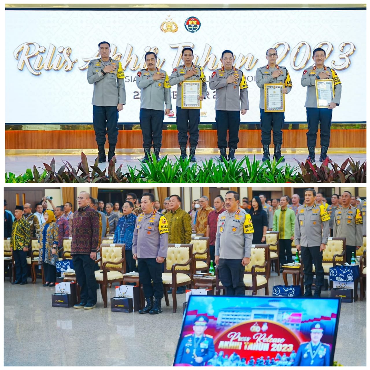 Kapolri Drs Listyo Sigit Prabowo MSi Melaksanakan Rilis Akhir Tahun 2023