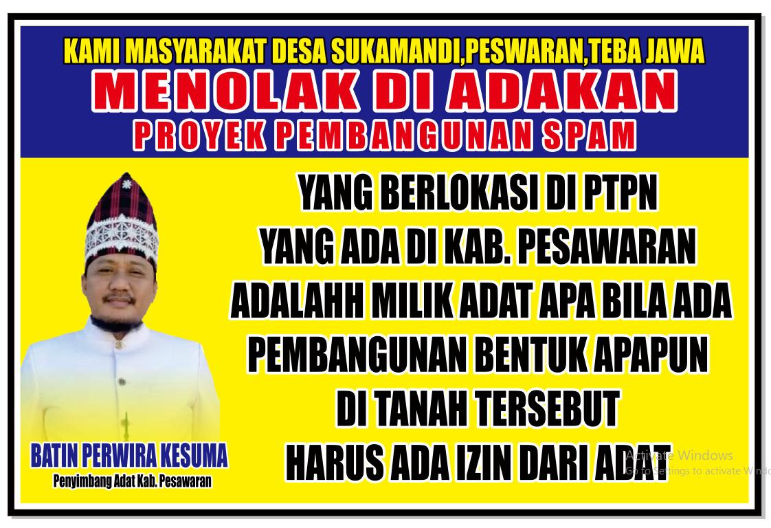 BATIN PERWIRA KUSUMA MENOLAK DAN MENGECAM KERAS PEMBANGUNAN PROYEK SPAM SUMBER AIR KALIBUNTU