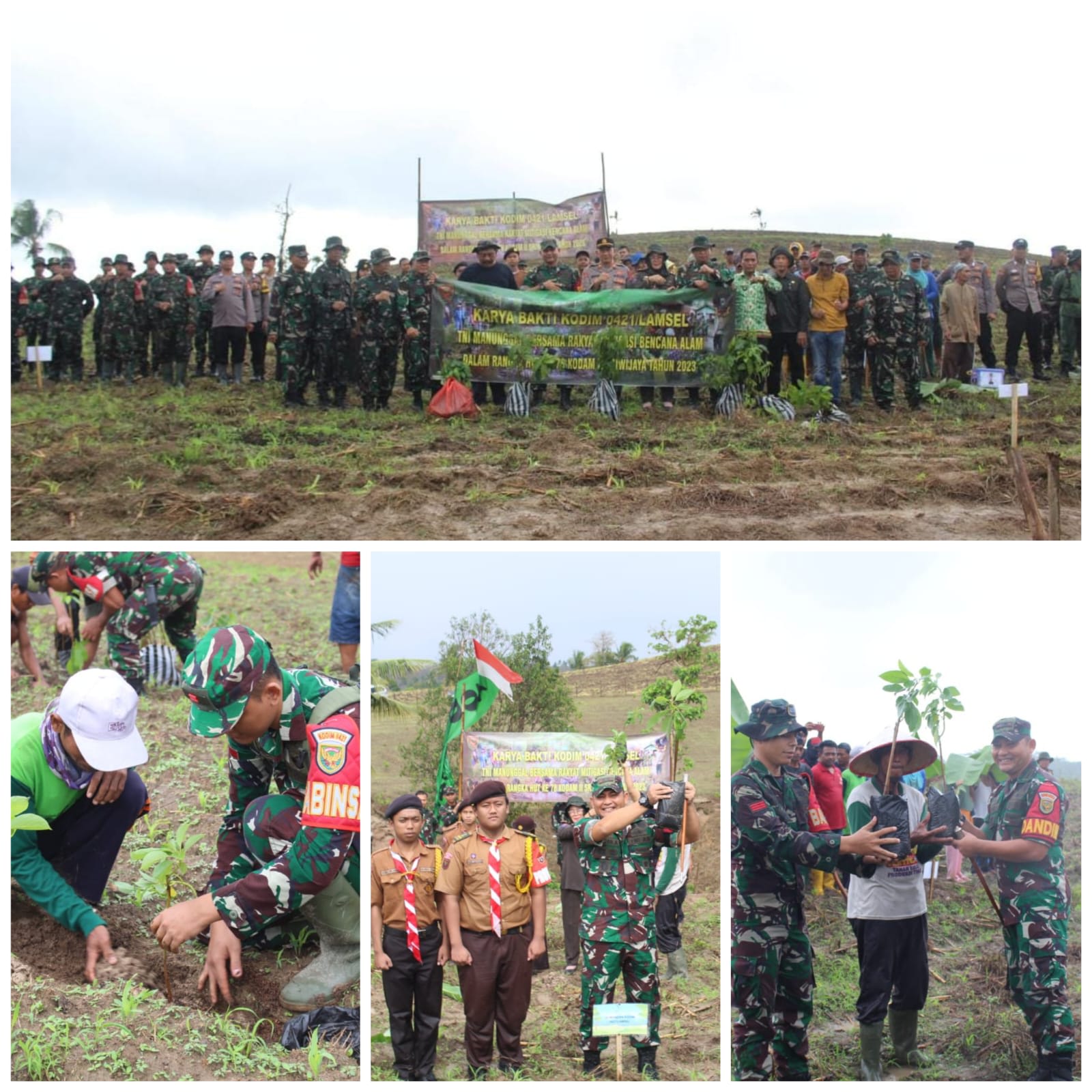 Peringati HUT ke-78 Kodam II/Swj, Kodim 0421/LS Gelar Karya Bakti TNI penanaman pohon