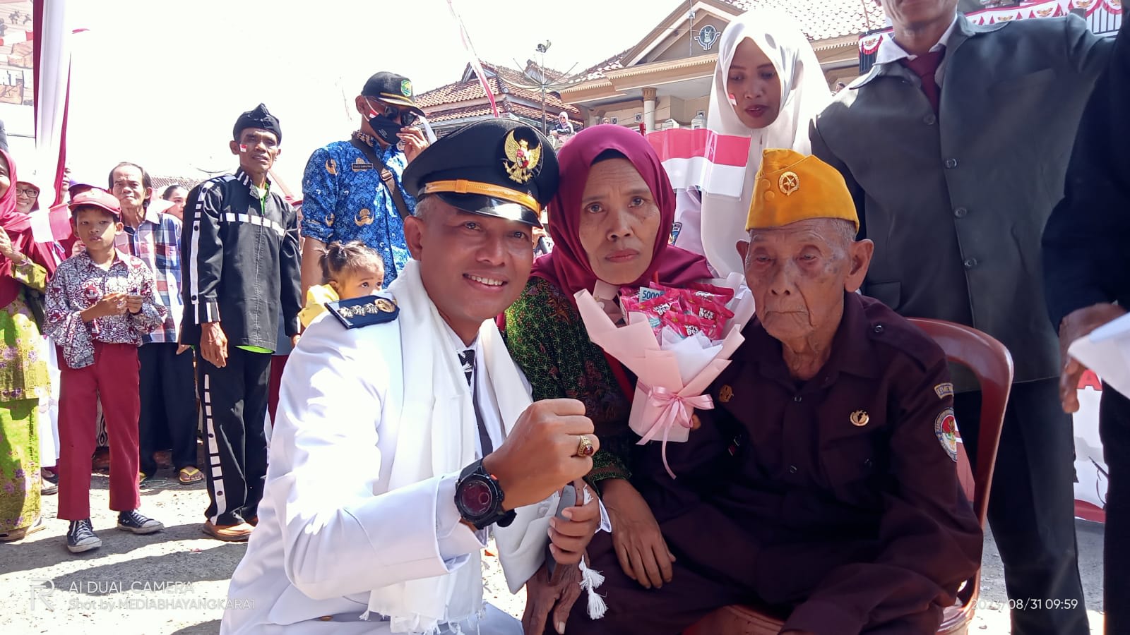 Bah Jamhari Peteran Dari Kmp. Cibeureum Berusia102 Tahun Pejuang Kemerdekaan Hadir Meriahkan HUT RI Ke-78