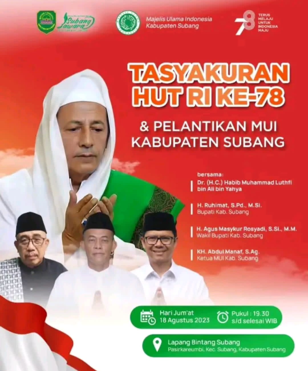 Kades Dukuh Ciasem hadiri tasyakuran HUT RI ke 78 Kabupaten Subang