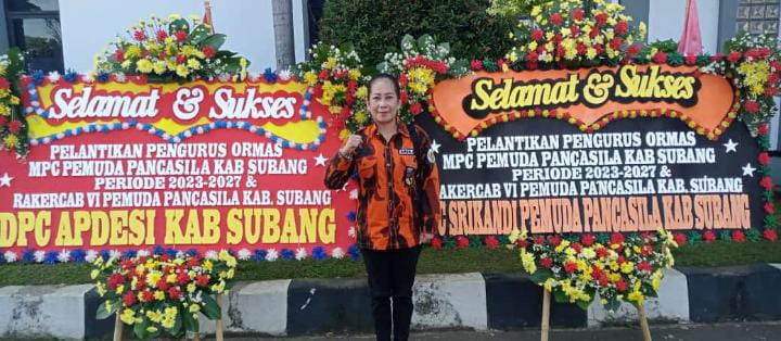 Ketua DPC APDESI Dan Ketua DPC PP Srikandi Kabupaten Subang Nunung Nuraeni Berikan Apresiasi Terkait Pelantikan Kepengurusan Baru Pemuda Pancasila Subang