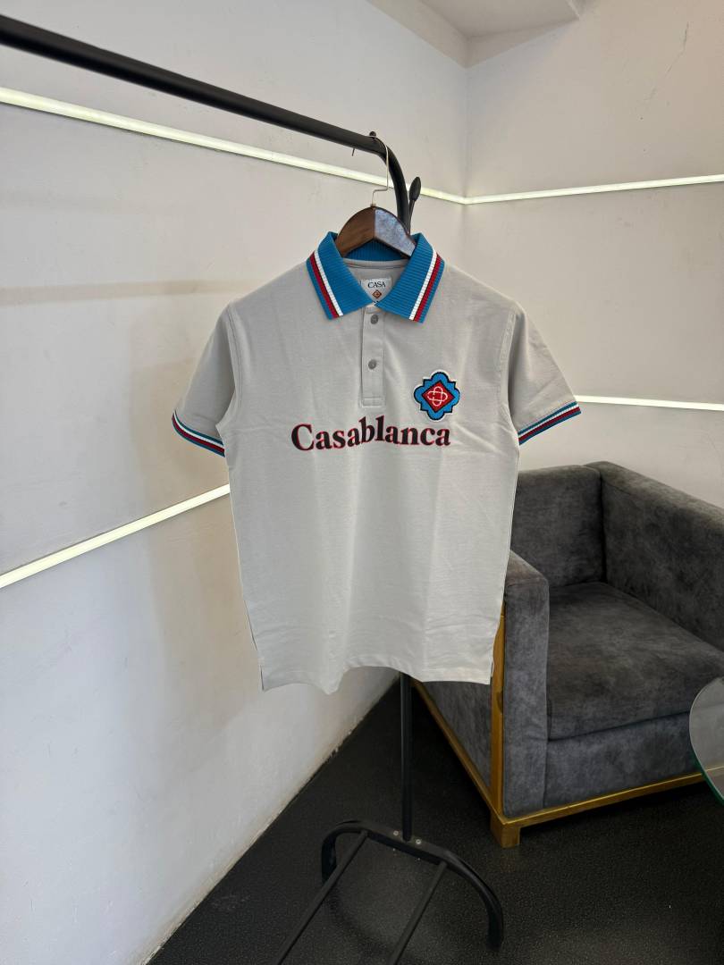 Casablanca imported box pack polo Tshirt grey