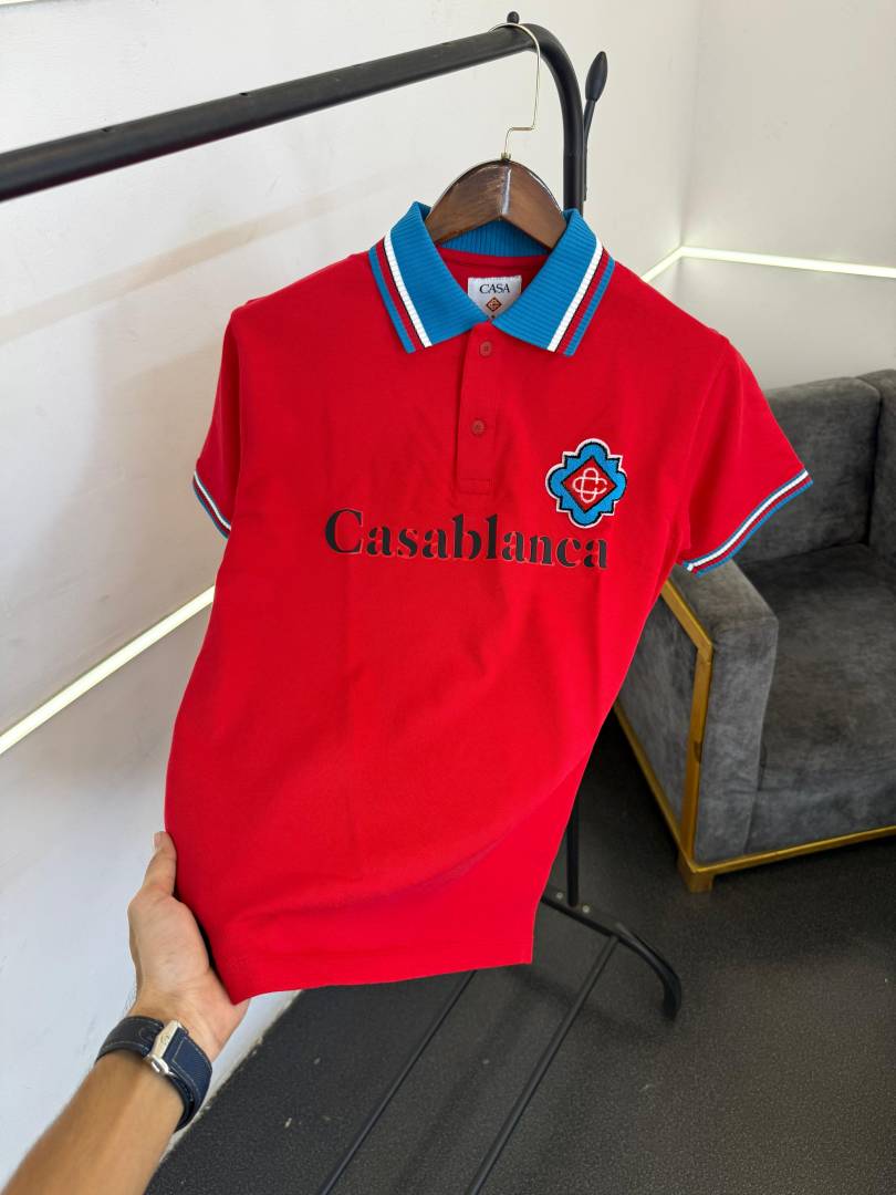 Casablanca imported box pack polo Tshirt Red alternate view