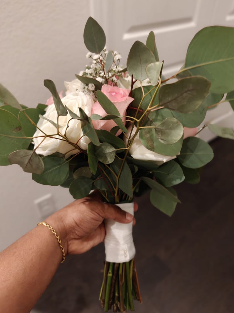 Eucalyptus & Garden Rose Bridal Bouquet