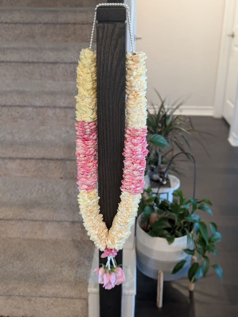 Pink & Cream Ombré Rose Petal Garland