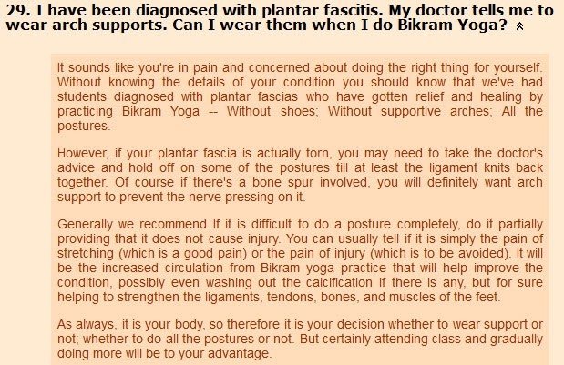 yoga question about Plantar Fasciitis