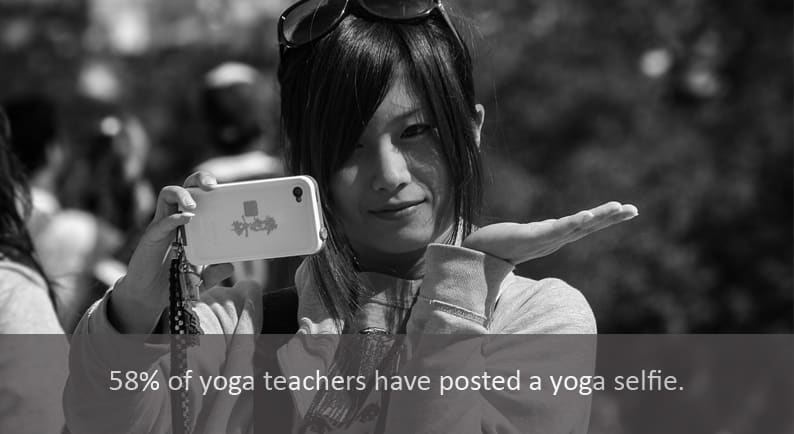 58% of yoga teachers have posted a yoga selfie