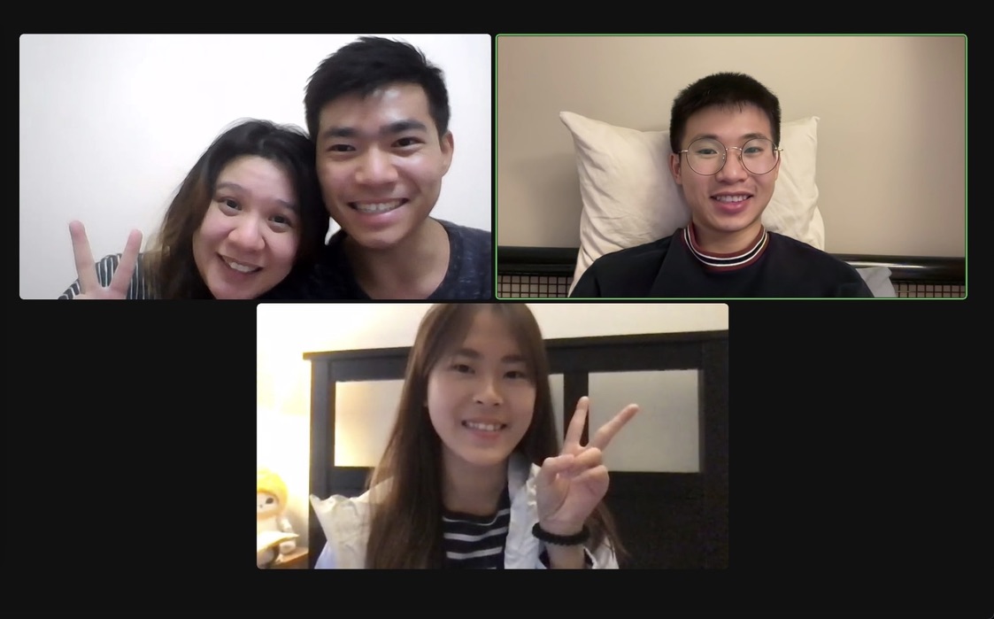 Me and Natalie having zoom with Bryan and Fanny