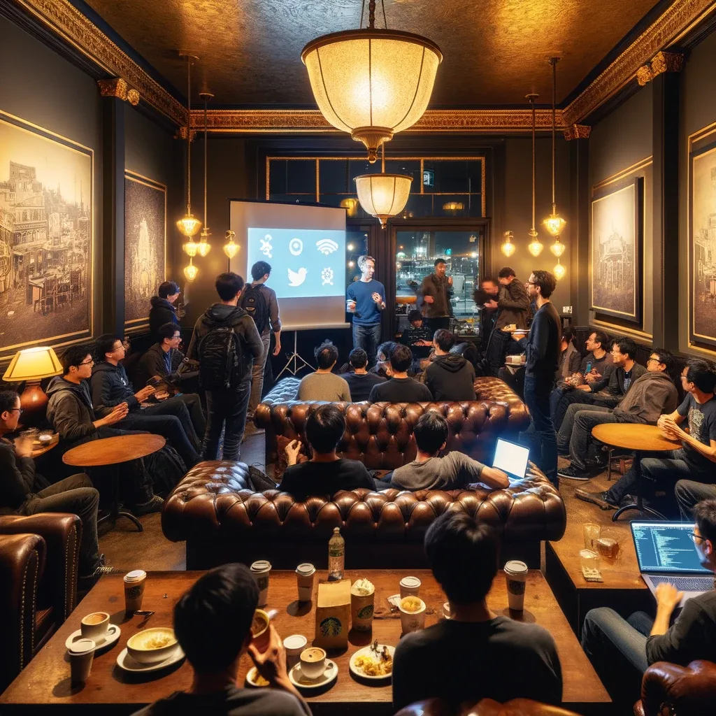 People having conference in the coffee shop| w50