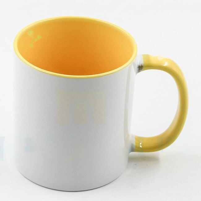 Tazon Sublimacion Interior y Mango Amarillo SG 11 oz - Imagen 1
